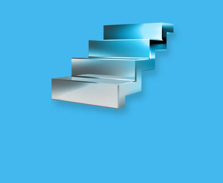 Staircase graphic symbolizing Trinergy’s flexible business plans for scalable success.